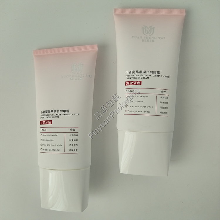 D50 150g Skincare Cream PE Cosmetic Tube with Square and Oval Screw Cap