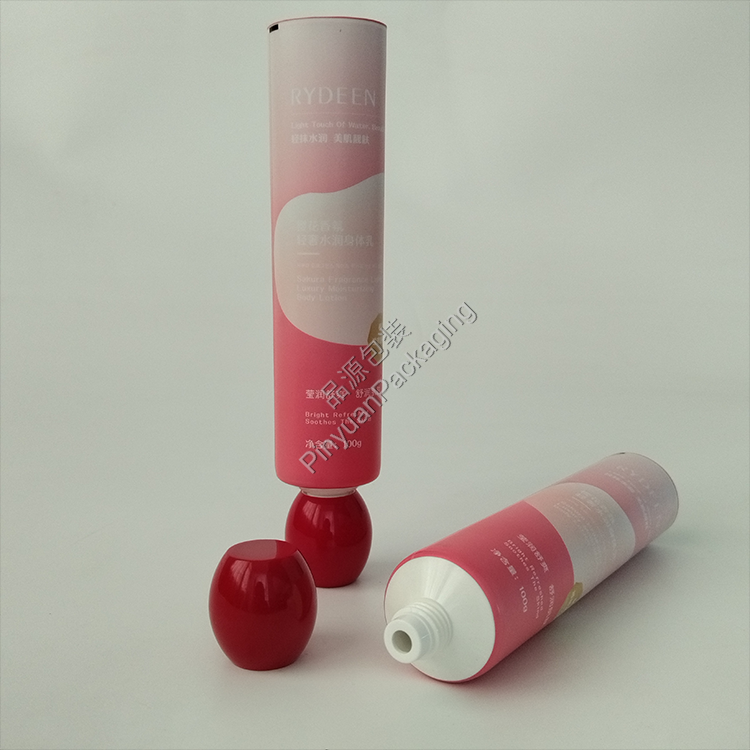 D35 100g Body Lotion ABL Cosmetic Tube with Cute Red Oval Screw Cap
