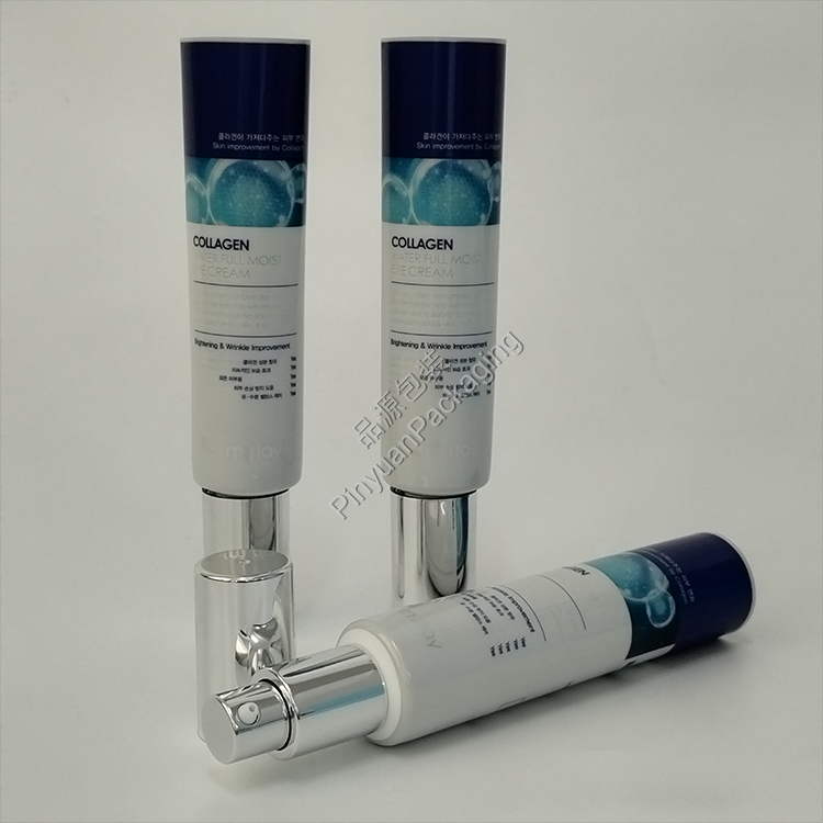 D30 50ml Eye Cream Silver ABL Cosmetic Tube with Silver-plated Pump Cap