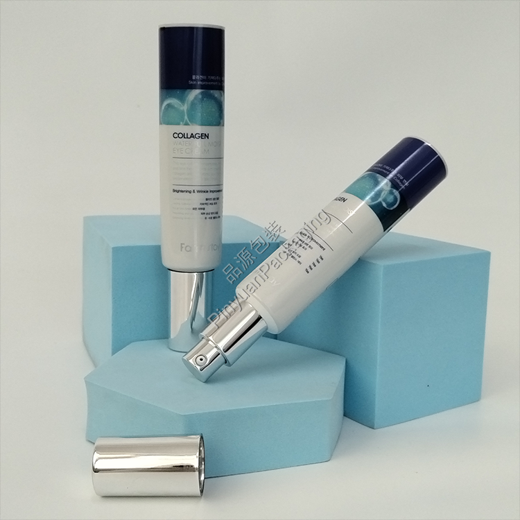 D30 50ml Eye Cream Silver ABL Cosmetic Tube with Silver-plated Pump Cap