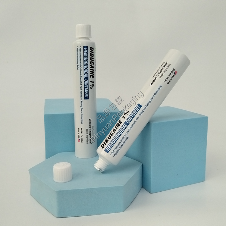 D28 56g Hemorrhoidal Ointment ABL Tube with White Ribbed Screw Cap
