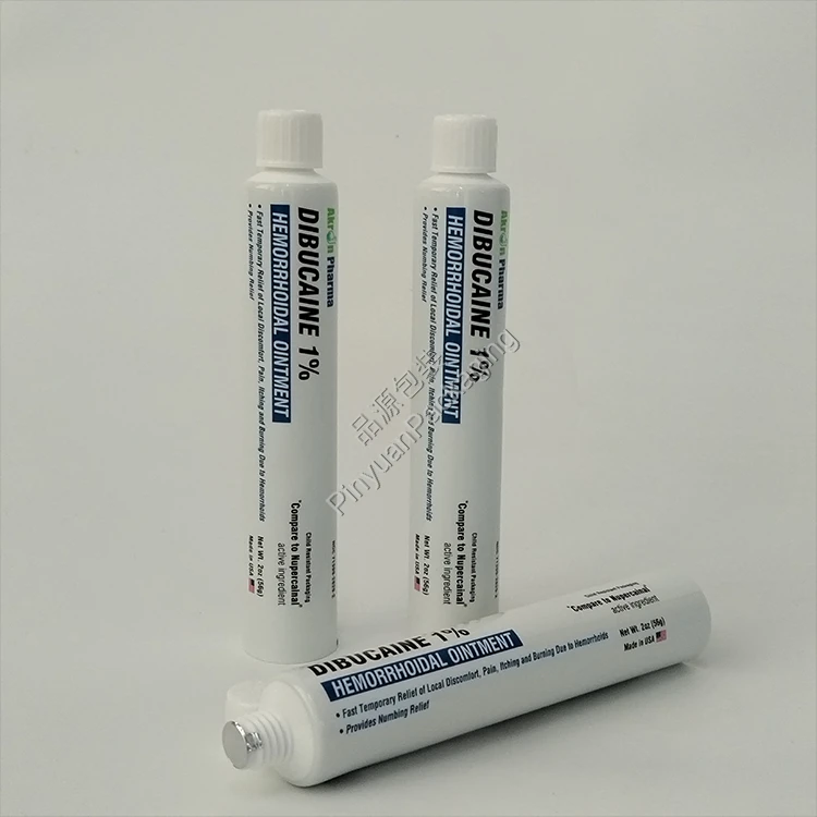 D28 56g Hemorrhoidal Ointment ABL Tube with White Ribbed Screw Cap
