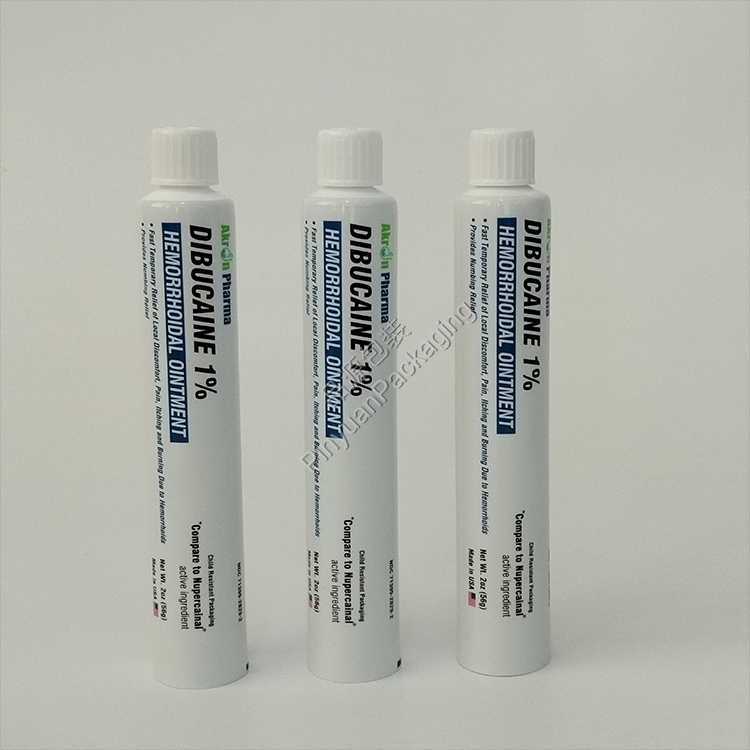 D28 56g Hemorrhoidal Ointment ABL Tube with White Ribbed Screw Cap