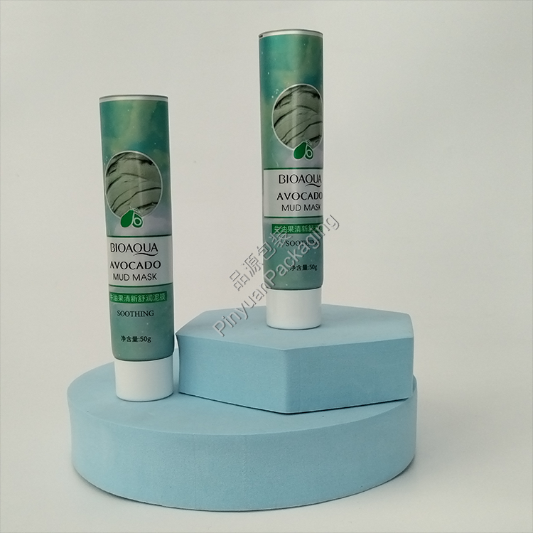 D30 50ml Face Mask Silver ABL Cosmetic Tube with White Screw Cap