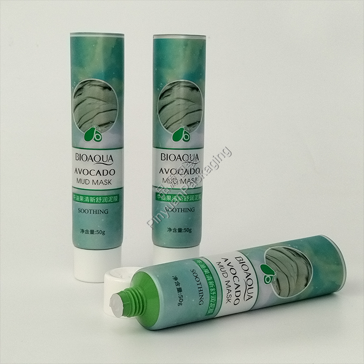 D30 50ml Face Mask Silver ABL Cosmetic Tube with White Screw Cap