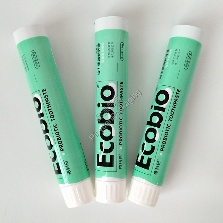 D32 120g Toothpaste ABL Cosmetic Tube with White Ribbed Screw Cap