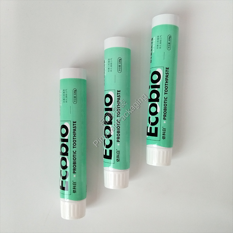 D32 120g Toothpaste ABL Cosmetic Tube with White Ribbed Screw Cap