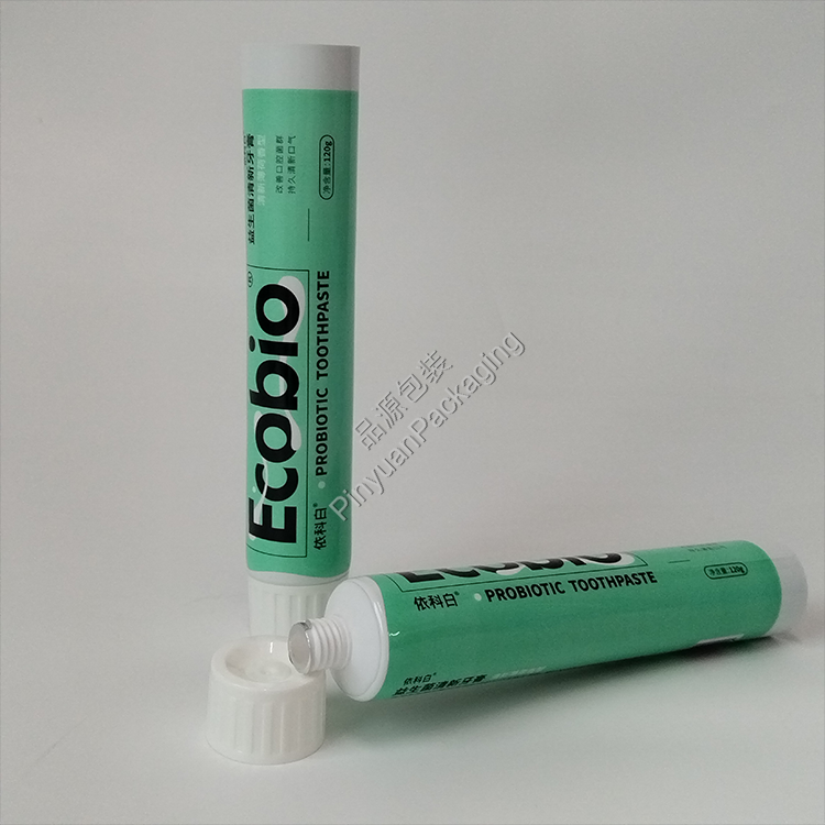 D32 120g Toothpaste ABL Cosmetic Tube with White Ribbed Screw Cap