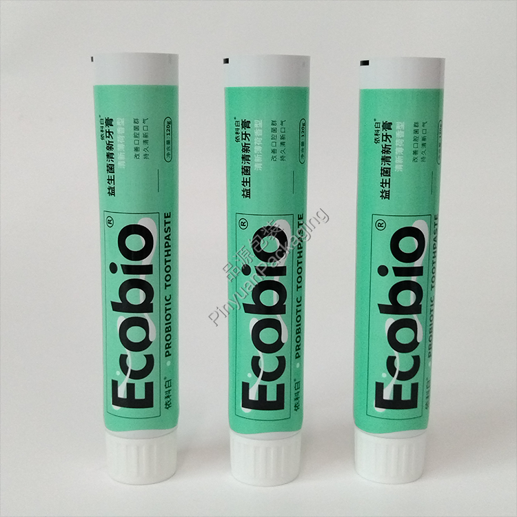 D32 120g Toothpaste ABL Cosmetic Tube with White Ribbed Screw Cap