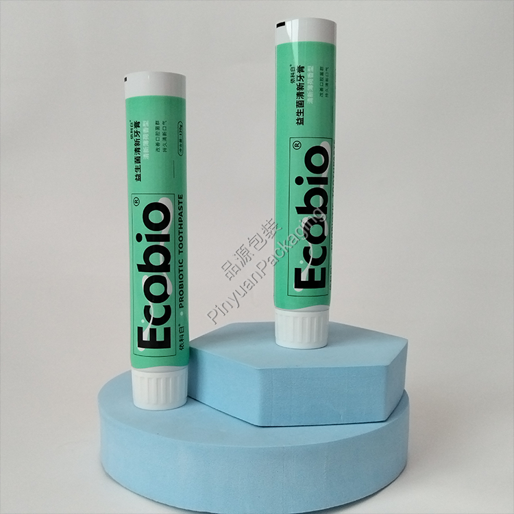 D32 120g Toothpaste ABL Cosmetic Tube with White Ribbed Screw Cap