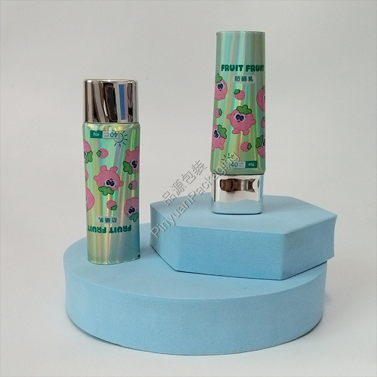 D30 40g Sunscreen Cream Laser ABL Cosmetic Tube with Oval Silver-plated Screw Cap