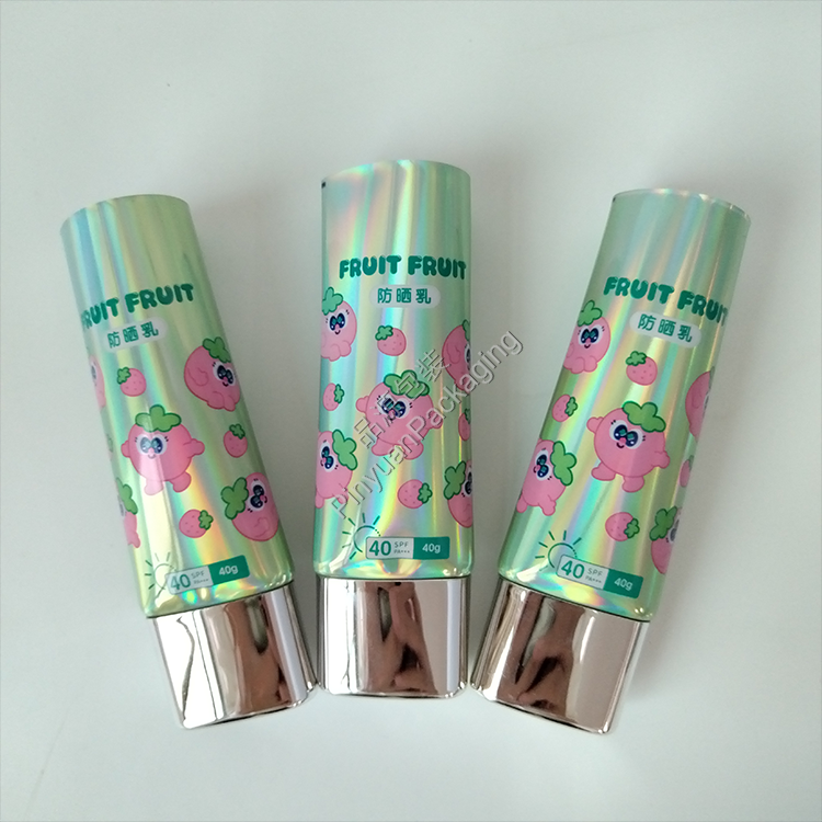 D30 40g Sunscreen Cream Laser ABL Cosmetic Tube with Oval Silver-plated Screw Cap