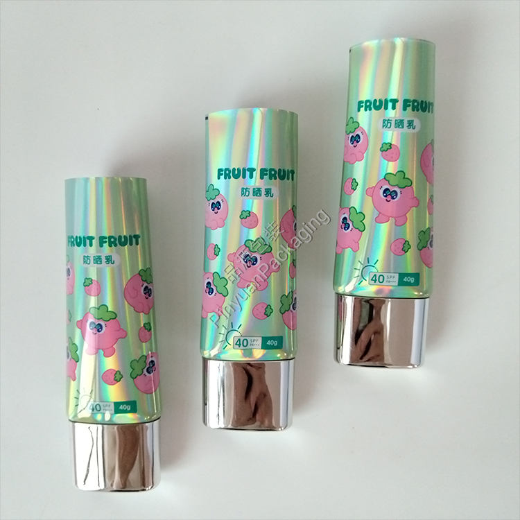 D30 40g Sunscreen Cream Laser ABL Cosmetic Tube with Oval Silver-plated Screw Cap