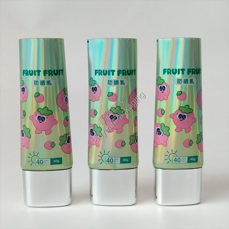 D30 40g Sunscreen Cream Laser ABL Cosmetic Tube with Oval Silver-plated Screw Cap