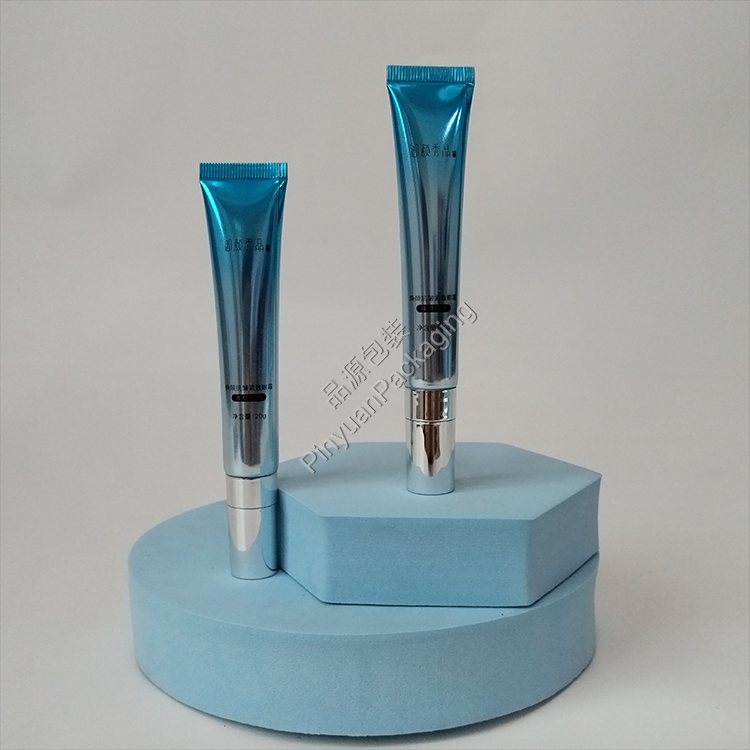 D19 20g Eye Cream High-gloss ABL Cosmetic Tube with Ceramic Applicator Silver-plated Screw Cap