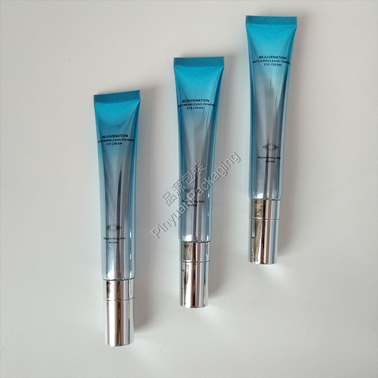 D19 20g Eye Cream High-gloss ABL Cosmetic Tube with Ceramic Applicator Silver-plated Screw Cap