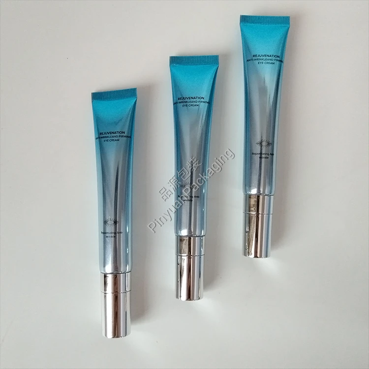 D19 20g Eye Cream High-gloss ABL Cosmetic Tube with Ceramic Applicator Silver-plated Screw Cap