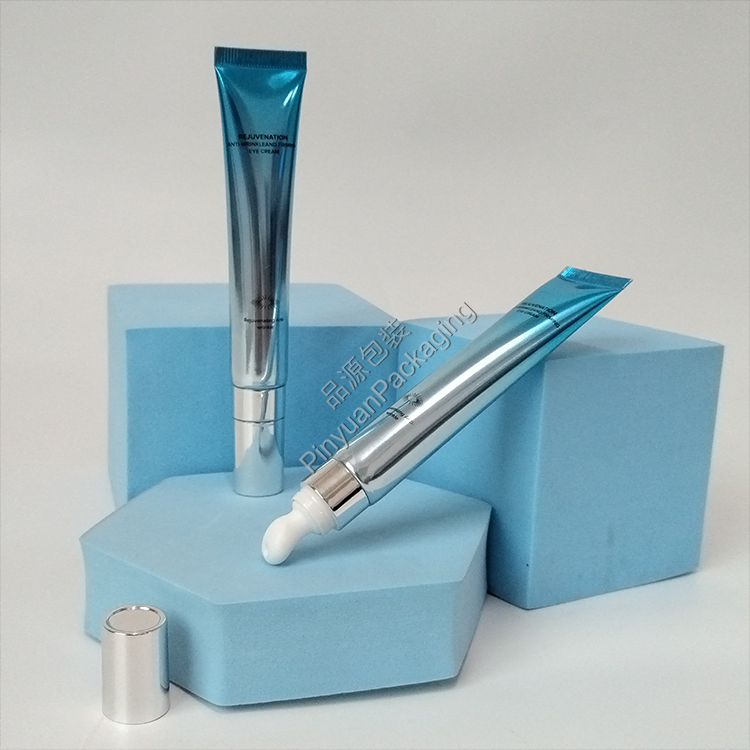 D19 20g Eye Cream High-gloss ABL Cosmetic Tube with Ceramic Applicator Silver-plated Screw Cap