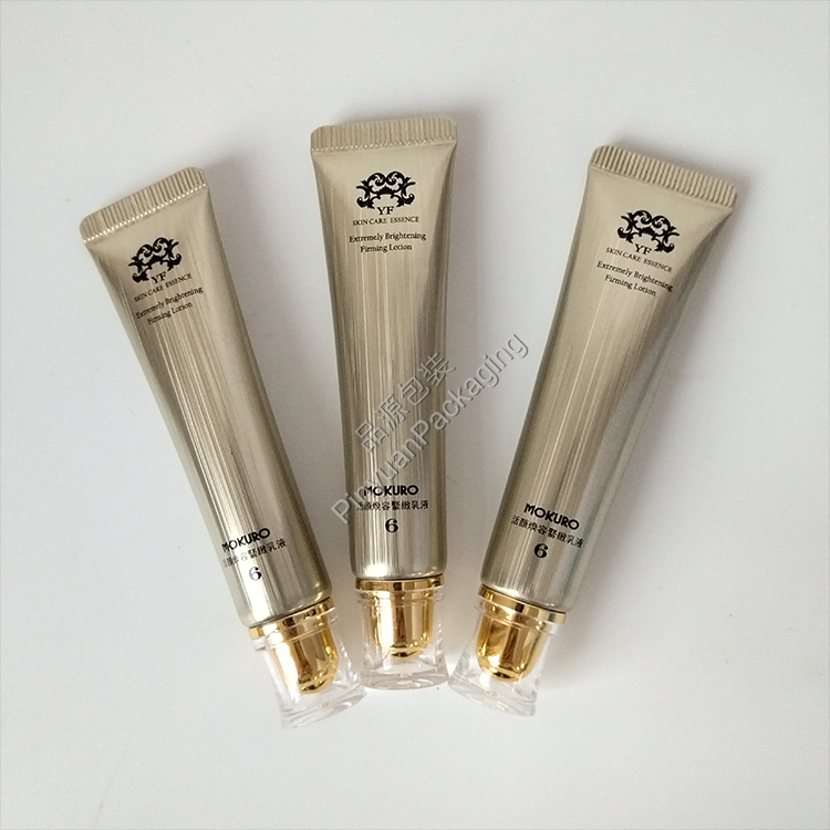 D19 15g Skincare Firming Lotion High-gloss Brushed Metal Effect ABL Cosmetic Tube with Acrylic Screw Cap