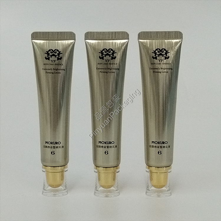 D19 15g Skincare Firming Lotion High-gloss Brushed Metal Effect ABL Cosmetic Tube with Acrylic Screw Cap