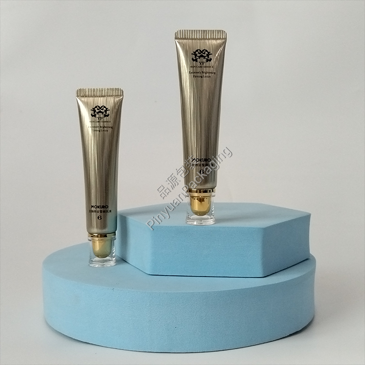 D19 15g Skincare Firming Lotion High-gloss Brushed Metal Effect ABL Cosmetic Tube with Acrylic Screw Cap