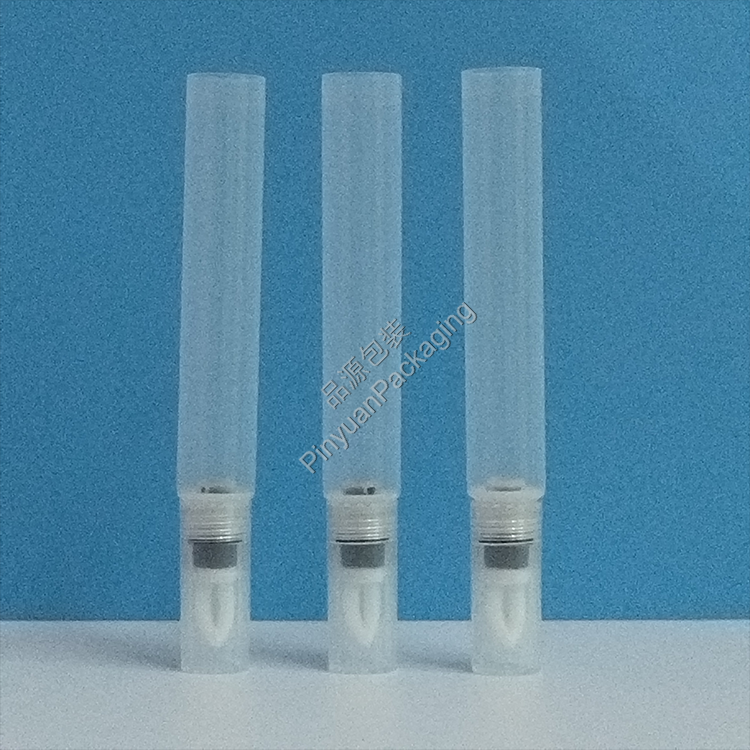 D16 12ml Lipgloss Eye Cream Transparent PE Cosmetic Tube with Flocked Applicator Screw Cap