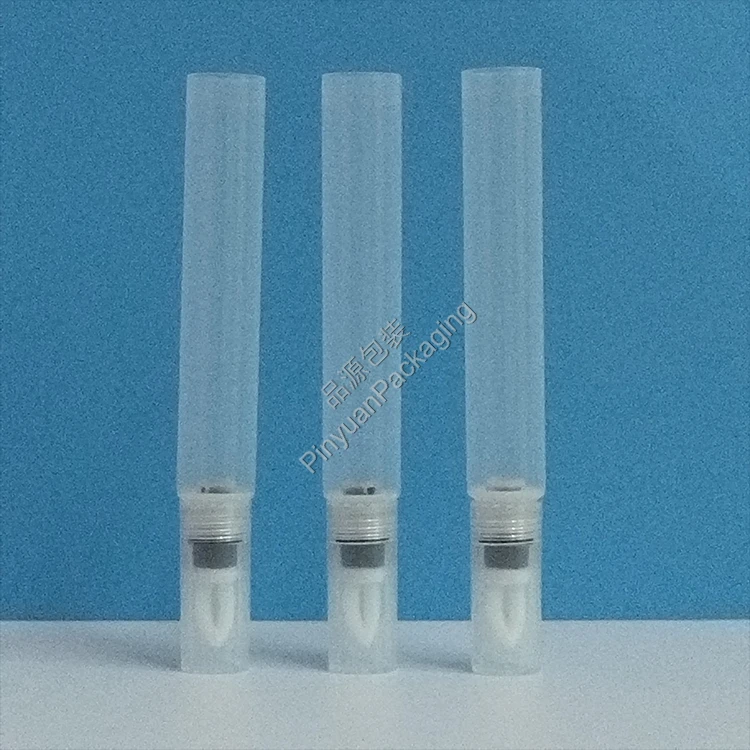 D16 12ml Lipgloss Eye Cream Transparent PE Cosmetic Tube with Flocked Applicator Screw Cap