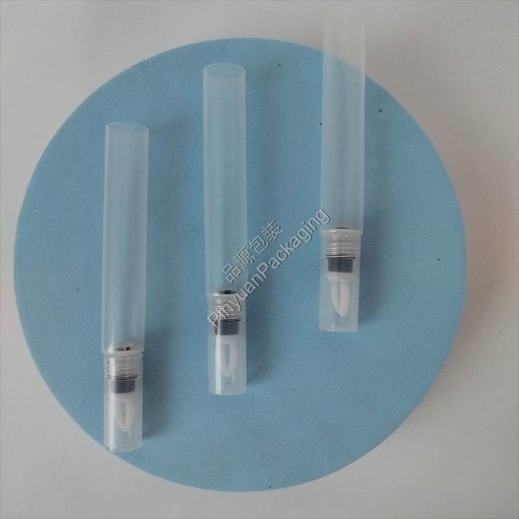 D16 12ml Lipgloss Eye Cream Transparent PE Cosmetic Tube with Flocked Applicator Screw Cap