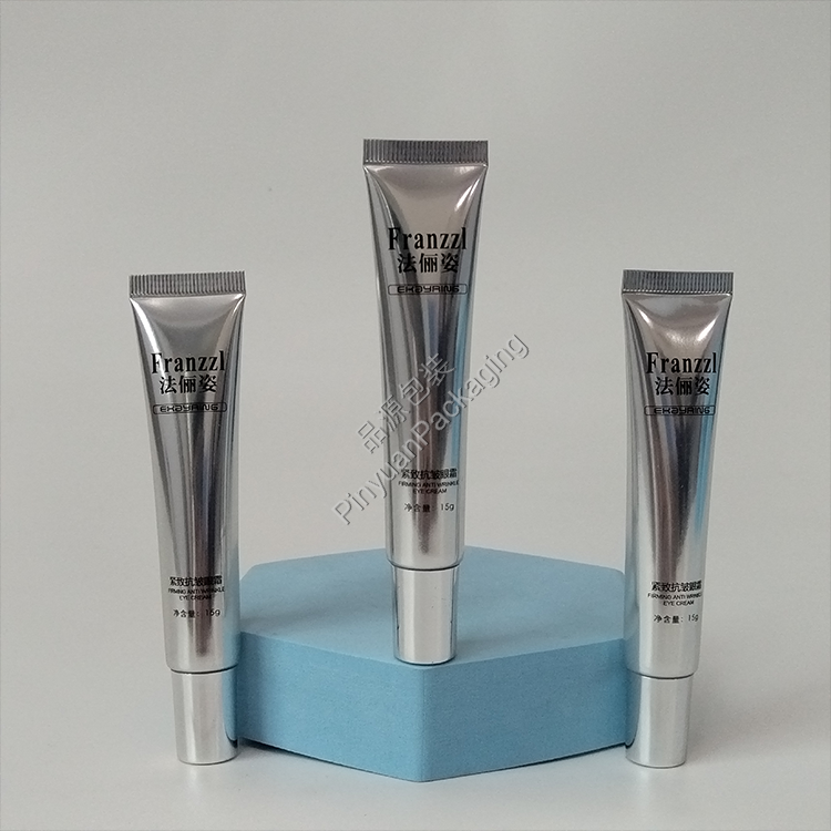 D19 15g Eye Cream High-gloss ABL Cosmetic Tube with Silver-plated Cylindrical Cap