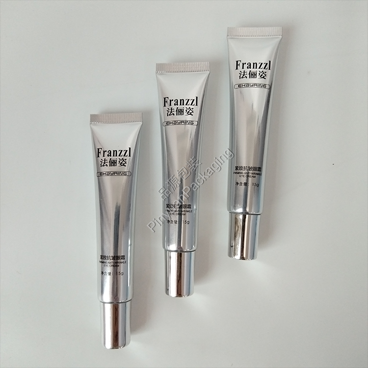 D19 15g Eye Cream High-gloss ABL Cosmetic Tube with Silver-plated Cylindrical Cap