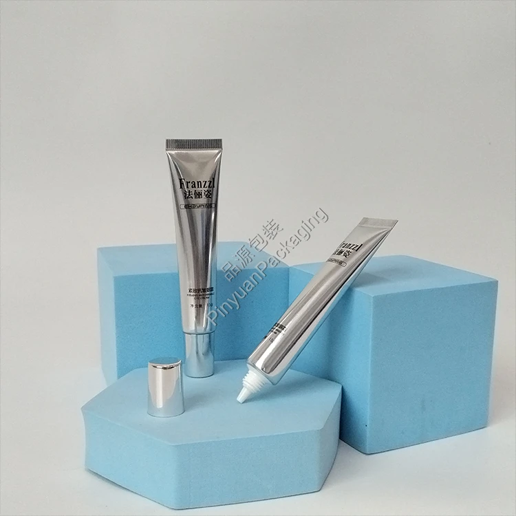 D19 15g Eye Cream High-gloss ABL Cosmetic Tube with Silver-plated Cylindrical Cap