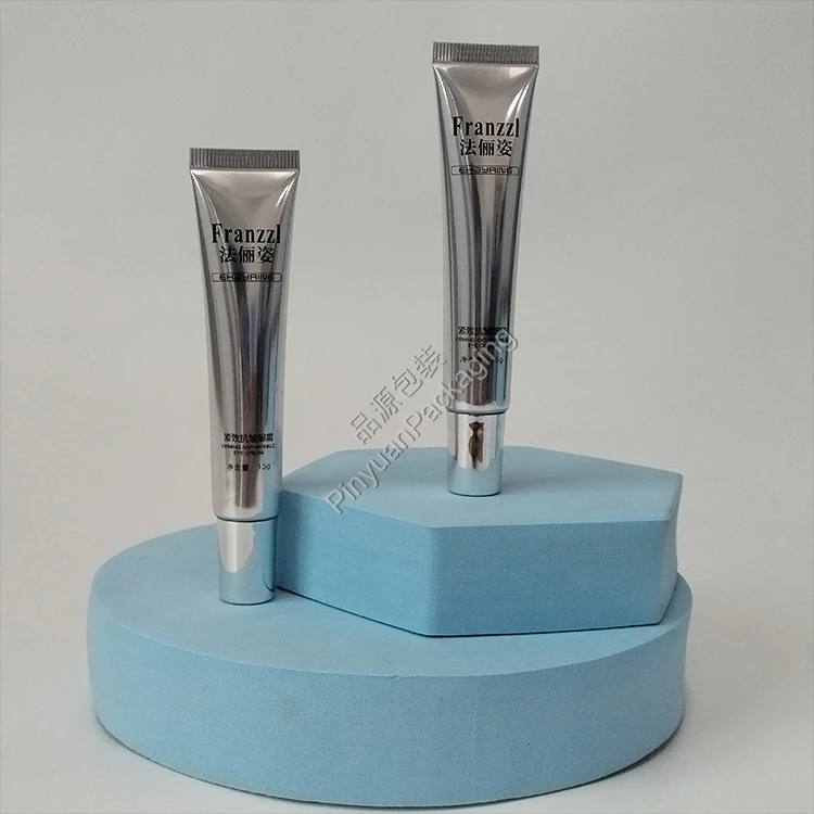 D19 15g Eye Cream High-gloss ABL Cosmetic Tube with Silver-plated Cylindrical Cap