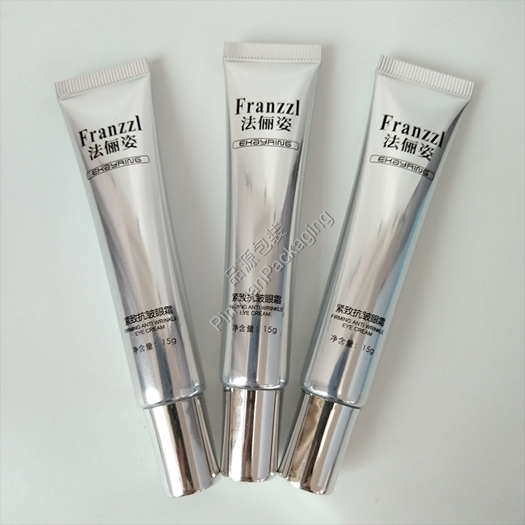 D19 15g Eye Cream High-gloss ABL Cosmetic Tube with Silver-plated Cylindrical Cap