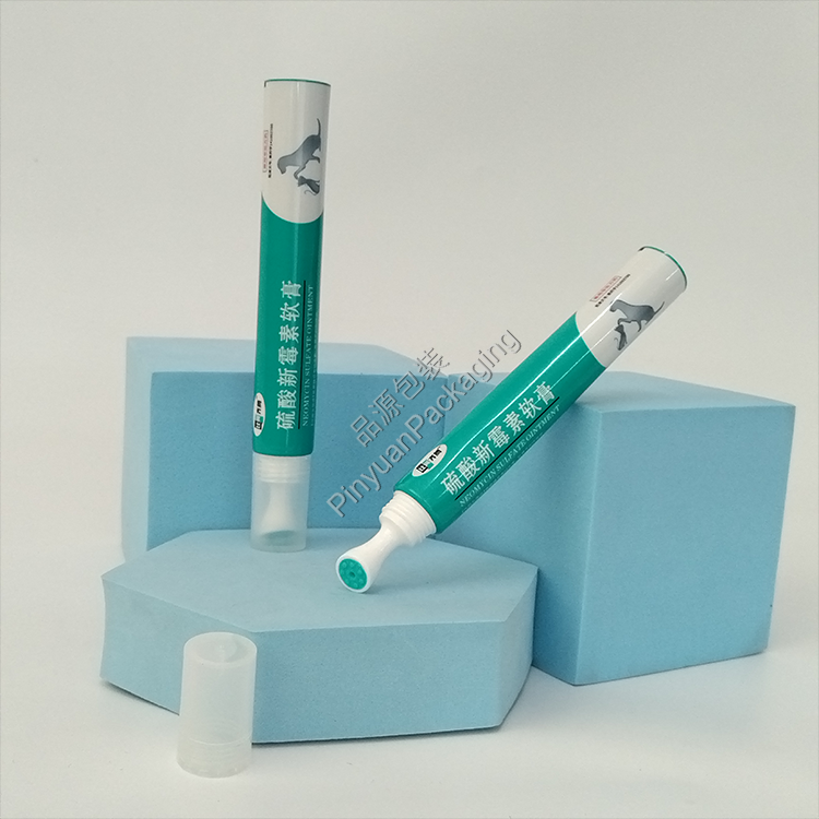 D19 20g Medical Ointment ABL Cosmetic Tube with Massage Applicator Transparent Screw Cap