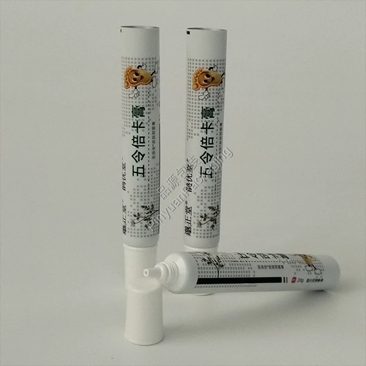 D19 20g Medical Antibacterial Skin Ointment ABL Cosmetic Tube with White Cylindrical Cap