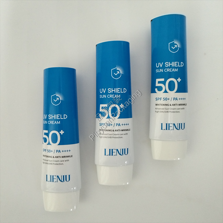 D35 60ml Sun Cream ABL Cosmetic Tube with White Oval Screw Cap
