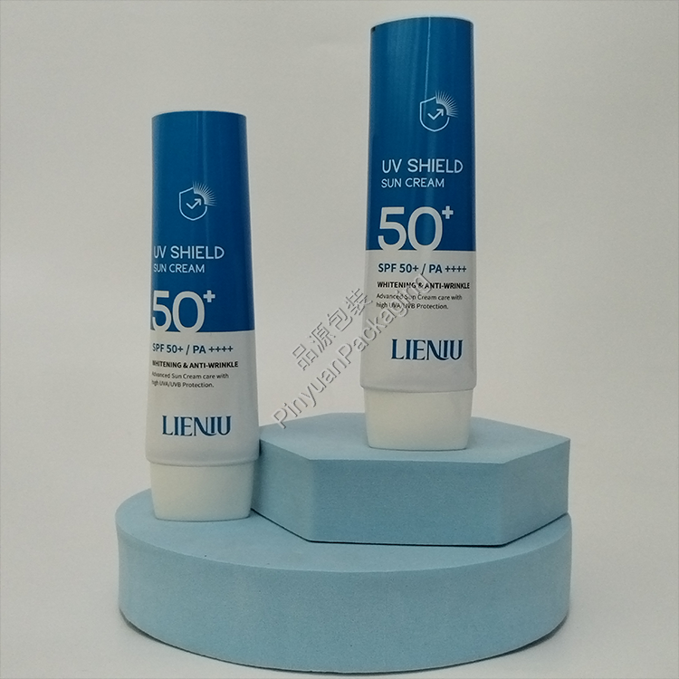 D35 60ml Sun Cream ABL Cosmetic Tube with White Oval Screw Cap