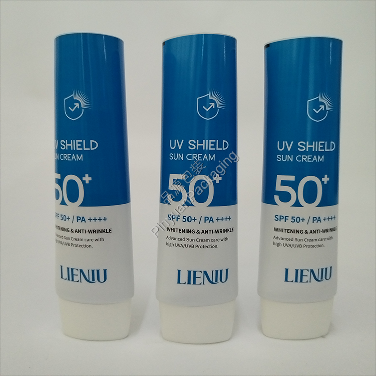 D35 60ml Sun Cream ABL Cosmetic Tube with White Oval Screw Cap
