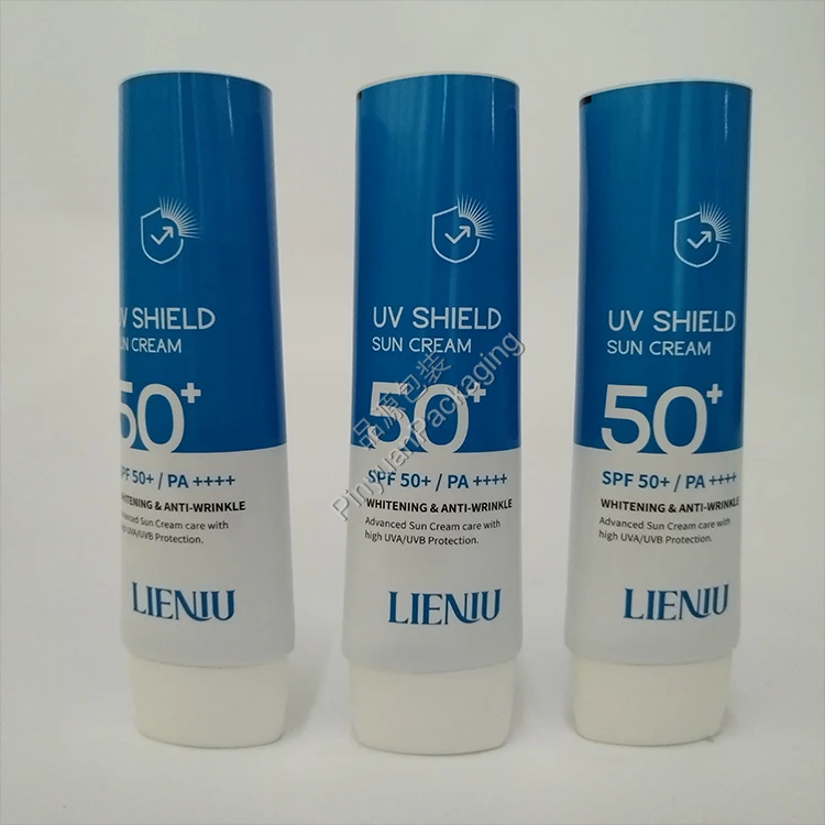 D35 60ml Sun Cream ABL Cosmetic Tube with White Oval Screw Cap