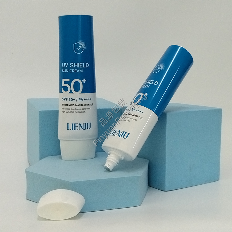 D35 60ml Sun Cream ABL Cosmetic Tube with White Oval Screw Cap