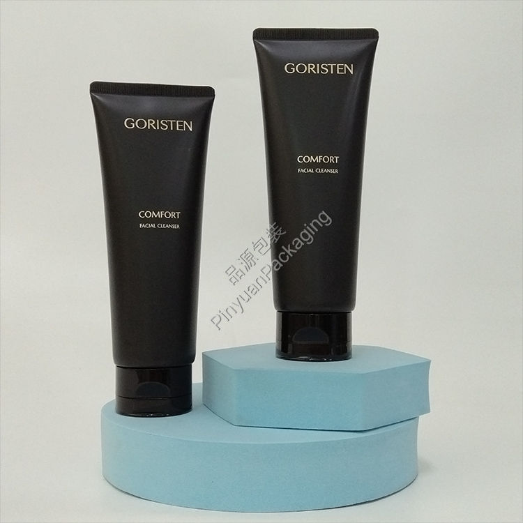 D45 130g Facial Cleanser  PE Cosmetic Tube with Black Korea-style Flip-top Cap