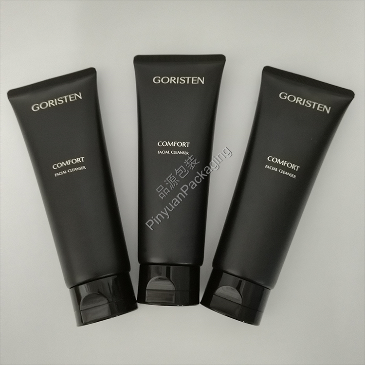 D45 130g Facial Cleanser  PE Cosmetic Tube with Black Korea-style Flip-top Cap