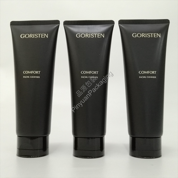 D45 130g Facial Cleanser  PE Cosmetic Tube with Black Korea-style Flip-top Cap