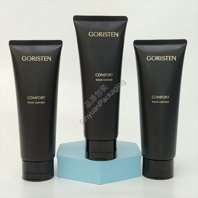 D45 130g Facial Cleanser  PE Cosmetic Tube with Black Korea-style Flip-top Cap