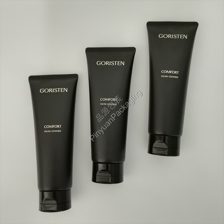 D45 130g Facial Cleanser  PE Cosmetic Tube with Black Korea-style Flip-top Cap