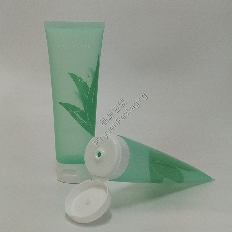 D50 250g Skincare Gel Translucent PE Cosmetic Tube with White Flip-top Cap