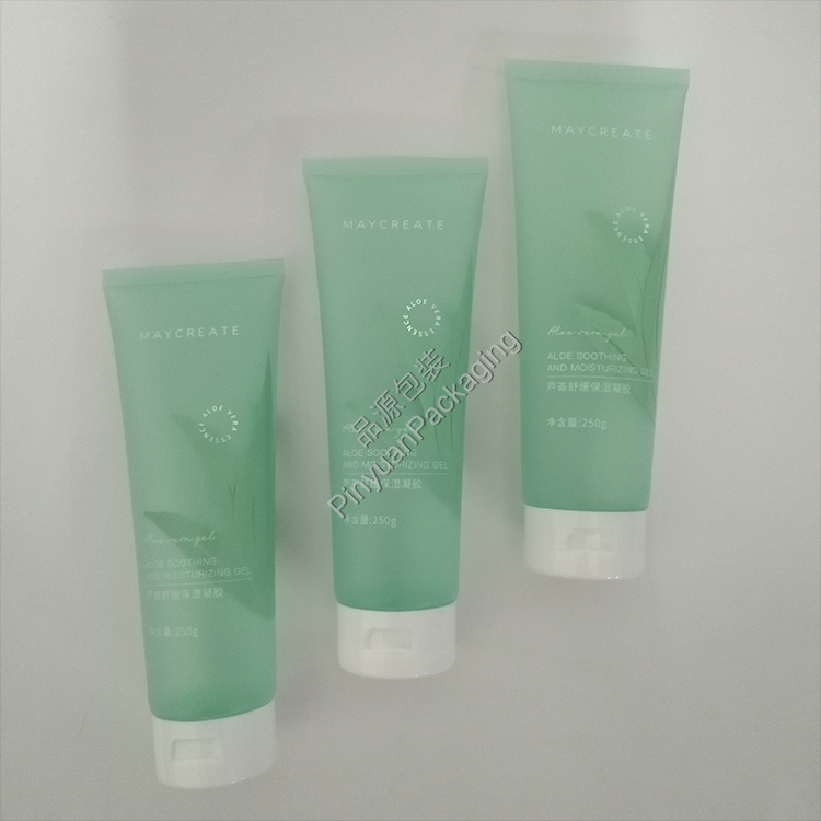 D50 250g Skincare Gel Translucent PE Cosmetic Tube with White Flip-top Cap