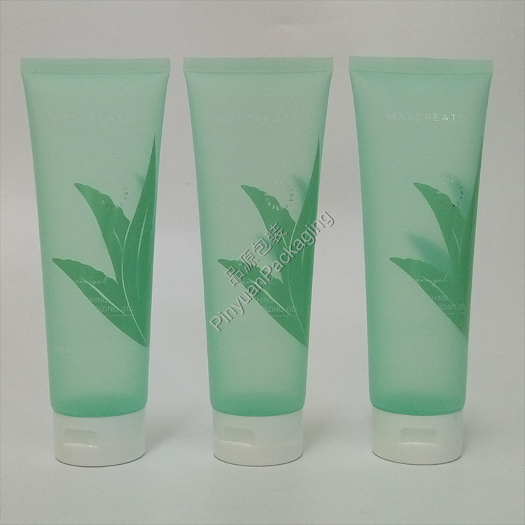 D50 250g Skincare Gel Translucent PE Cosmetic Tube with White Flip-top Cap