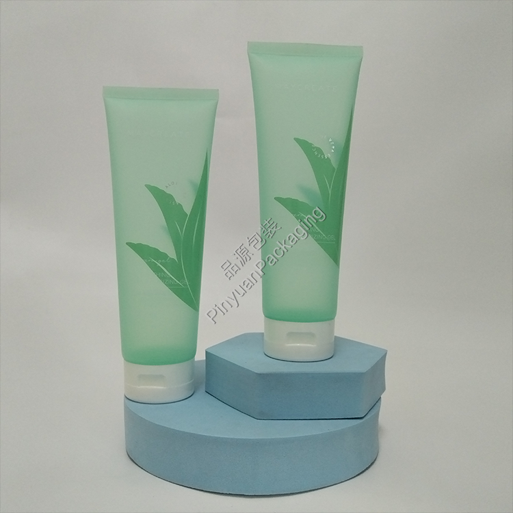 D50 250g Skincare Gel Translucent PE Cosmetic Tube with White Flip-top Cap
