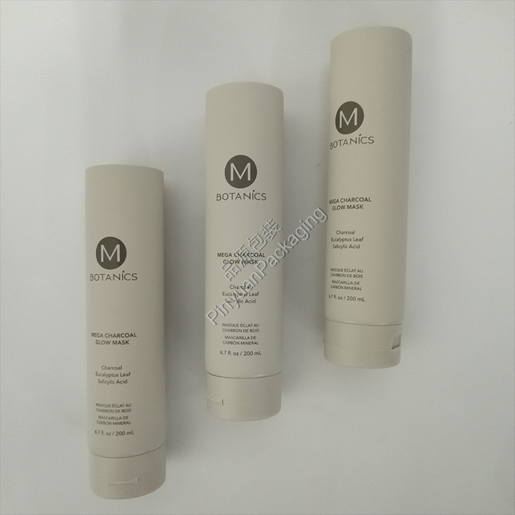 D50 200ml Glow Mask PE Cosmetic Tube with Grey Flip-top Cap